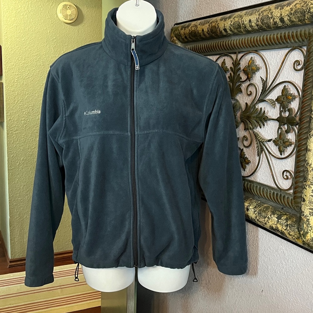 EUC Columbia Teal Blue fleece jacket Sz M Mens